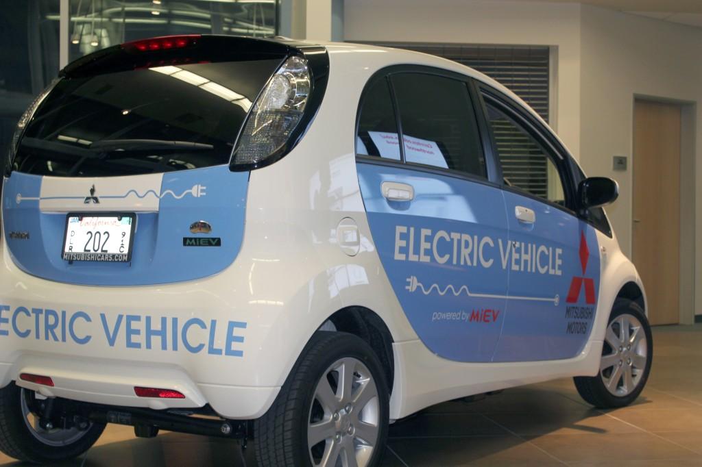 The Mitsubishi iMiEV was on display at the Automotive Partners Building on Oct. 12. The reason for the iMiEV arriving at Cerritos is due to Mitsubishis attempt to promote its new line of 100 percent electrically powered cars