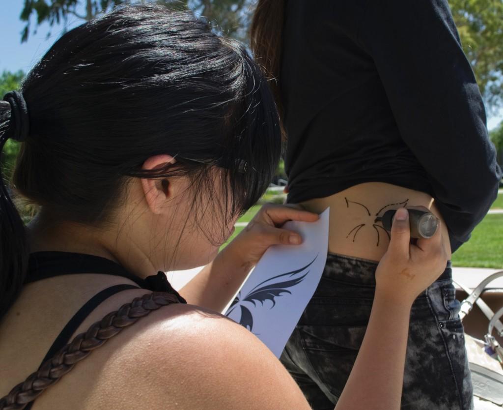 The Artists society offered different designs, such as this one, for $2 and $5. The tattooing took place in Falcon Square on April 27 and 28.