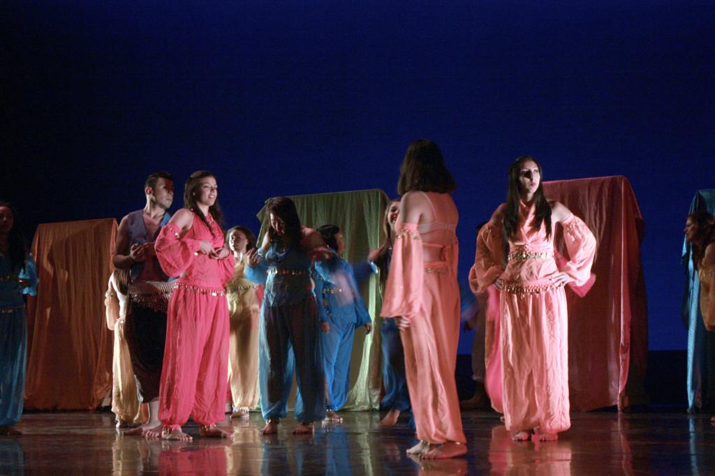Participants of the Cerritos College Dance Department preform during the concert which ran Nov. 3 - Nov, 5. The concert was put on by the Dance Department as well as ASCC.