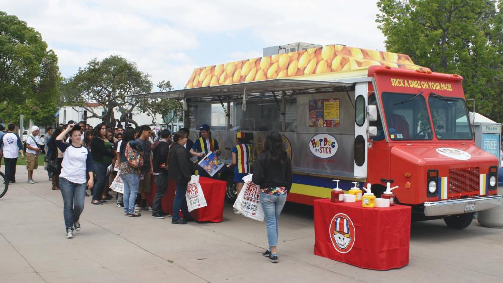 High school students got free food from Hot Dog On A Stick during Senior Preview Day. The event took place on April 27.