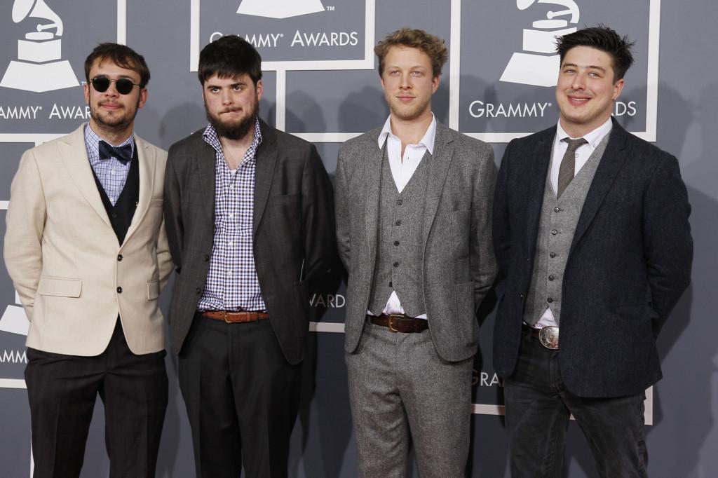 Mumford and Sons at the 54th Annual Grammy Awards at the Staples Center in Los Angeles on Feb. 12.