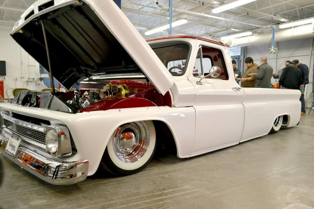 A 1965 Chevrolet truck customized by students from the Auto Department. The truck will be complete late January. 