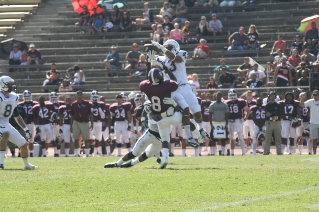 Freshman linebacker Joseph Duran intercepts the pass during Saturdays game against Mt. San Antonio.