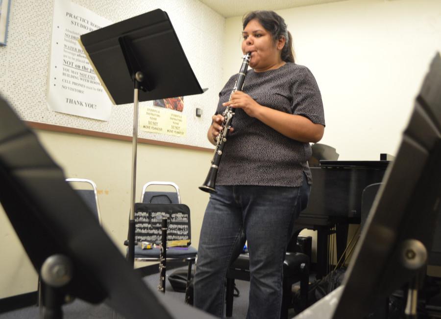 Janet Cisneros, music major, practiced Mozart's Clarinet Concerto in A major. She hopes to hear back from University of the Pacific,Northern Arizona University School of Music, and Azusa Pacific. Photo credit: Karla Enriquez