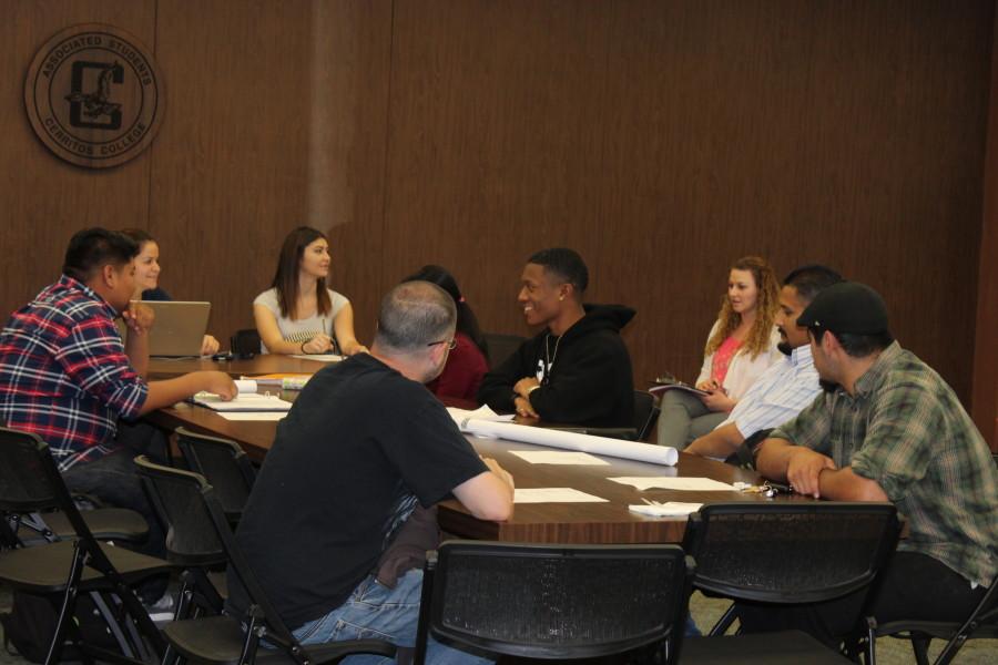 ASCC Court and Administrative Secretary Maria Isai at the Tuesday April 28 2015 court meeting. At the second to the last court meeting the Court discussed changes to the election bylaws and a proposal to senate for court to wear robes. Photo credit: Perla Lara