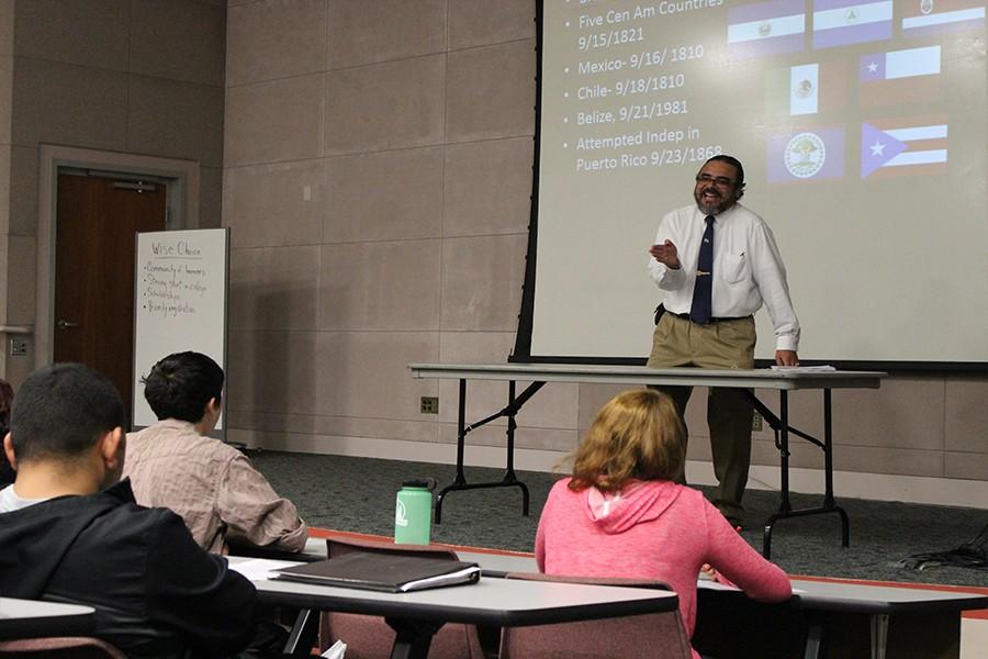 Professor Walter Fernandez gave a presenation on Mexico and Chile independence. The presentaiton was held in the Teleconference room on Tuesday Sept. 15 at 11 a.m.