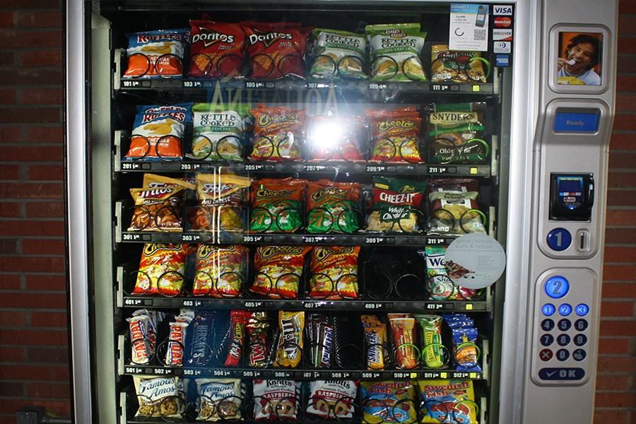 Vending machine on campus located in the Business Education Building. The prices are so high that students would rather walk off campus for an affordable snack. Photo credit: Alvaro Flores