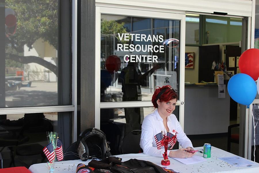 Hope Garcia sits for a meet and greeat the Veterans Resource Center on Wednesday, March 23. Garcia served in the US Navy for 11 years. Photo credit: Tisha Lenon