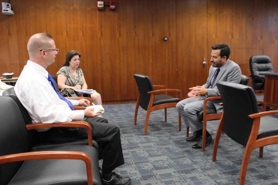 During President's hour, President Fierro answered questions the audience in attendance. This is the second annual president's hour. Photo credit: David Jenkins