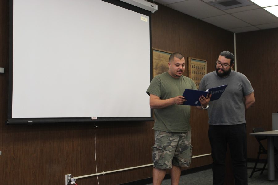 Lucio Ramirez being sworn in by Vie President Enrique Rodriguez. Ramirez chose to be a senator because he considers a career in politics in the future. Photo credit: Jocelyn Torralba