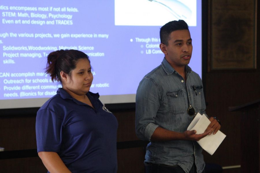 Robotics Club President Elena Robles left ASCC feeling happy about receiving funding for the clubs' ambitious project. Vice President Joshua Ramos was also joyful about ASCC approving their request without objections. Photo credit: David Jenkins