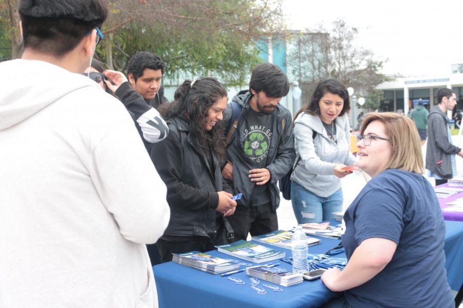 Students gathered around to learn more about the workshop and programs Cerritos College offers for transfer success. University representatives came to Cerritos College to help that were interested in transferring in the near future at University Mini Fair on March 7.