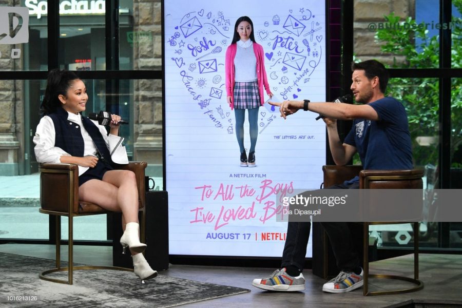 Kevin Polowy (R) interviews Lana Condor during her visit to the Build Series to discuss To All the Boys Ive Loved Before at Build Studio on August 13, 2018 in New York City.  (Photo by Dia Dipasupil/Getty Images)
