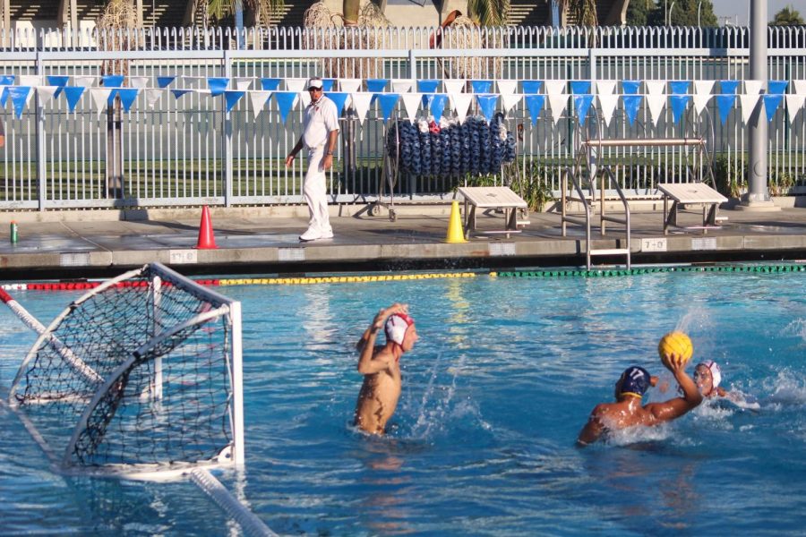 Freshman driver No. 17 Kevin Elizarraraz attempting to shoot through the goalkeeper. Elizarraraz scored four goals and had one assist in the game against Mt. San Antonio College at Cerritos College on Oct. 17, 2018.