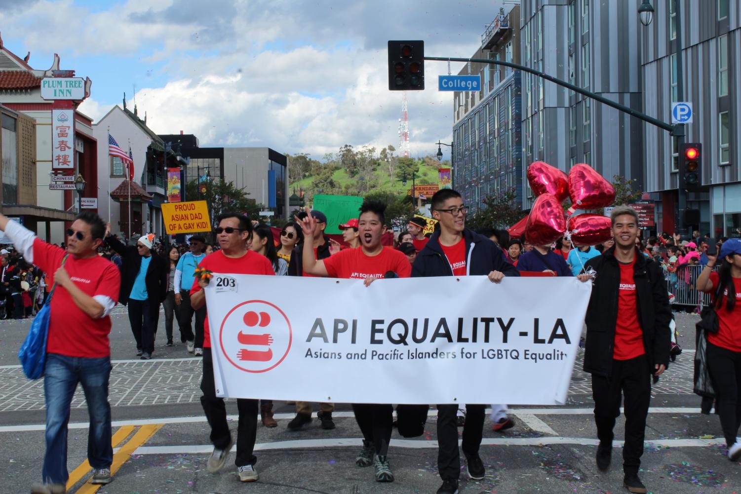 LGBTQ Asian and Pacific Islanders marched with allies at the annual Lunar New Year Parade in Chinatown to promote visibility and equality. The parade took place on Feb. 9.