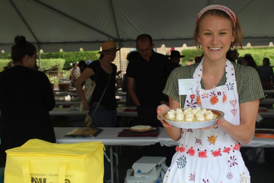 Former South Florida resident Kelsey Chaloux and her version of Key Lime Pie at the KCRWs 10th Annual Good Food Pie Contest. Photo credit: Oceana Christopher
