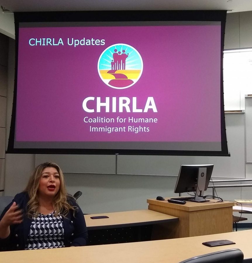 Marilza+Agundaz+talks+about+what+CHRILA+does+for+college+students.+