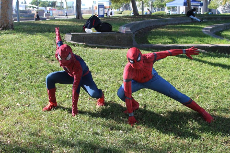Two spiderman from different universe encounter themself at the Zombie fest at Cerritos College on Oct. 31 Photo credit: Abel Montoya