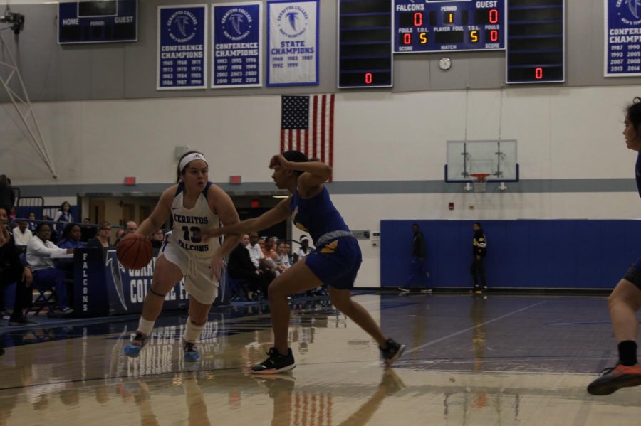 Sarah Hernandez Guard 13, drives the ball to the basket from the three point line. Against LA Southwest on February 5, 2020 