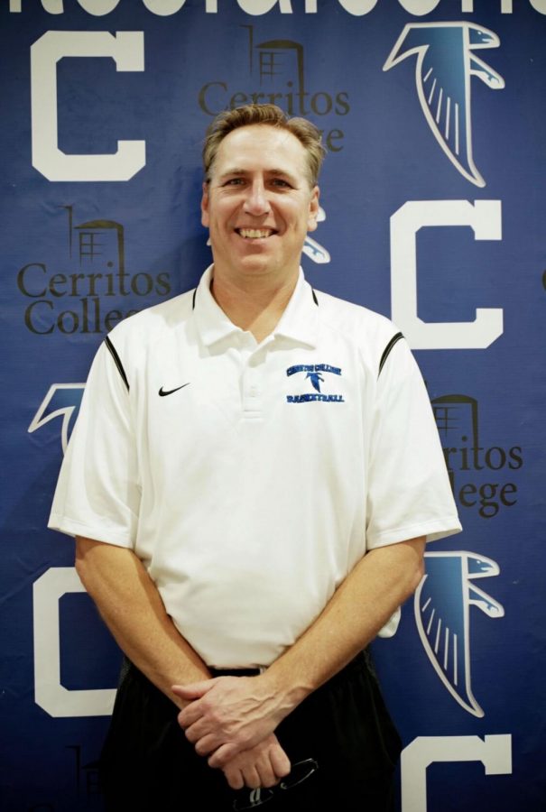Coach Russell May leads the Cerritos College mens basketball team during his 11th year as head coach. He has led his team to four straight 20-win seasons. Courtesy of Cerritos College Sports Information Office