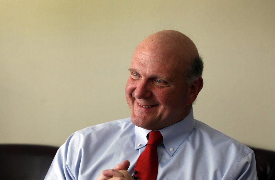 Los Angeles Clippers owner Steve Ballmer in a 2014 file image. Ballmer closed on a $400 million purchase of the Forum from Madison Square Garden Co., settling a dispute that started when the Clippers announced their arena project in June 2017. (Rick Loomis/Los Angeles Times/TNS)
