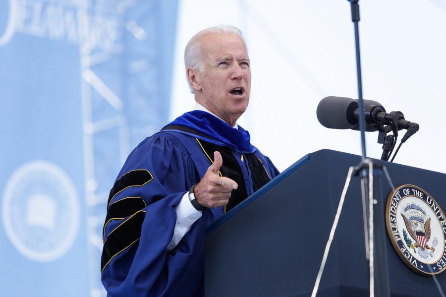 Joe Biden is currently running for the 2020 Presidential election. Bidens pick for VP is Senator Kamala Harris. Photo credit: The Review Univ. of Delaware on Flickr.com