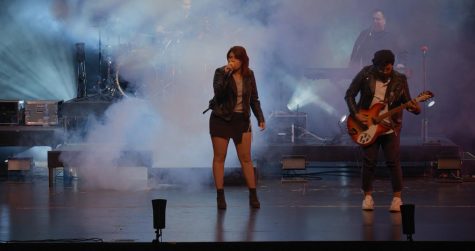 Another still from the band's performance on February 2, 2019. Pictured (left to right): Mikey Enriquez, Emili Romano, Professor Maz, and Sergio German.