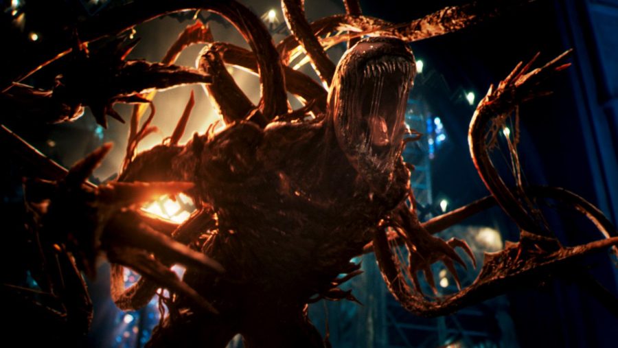 Carnage+in+the+film+Venom%3A+Let+There+Be+Carnage.+Photo+credit%3A+Courtesy+Sony+Pictures+Entertainment%2FTNS