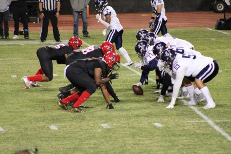 Both teams ready for the Falcons to take the snap in the 4th quarter. Falcons ended up winning the game 43-17 on October 16th.