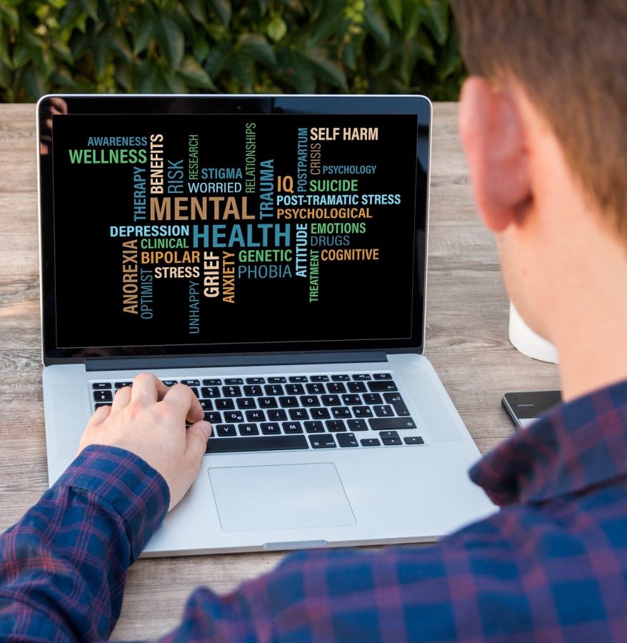 Mental health disorders are displayed on a computer screen to show the results of spending too much time on social media. Studies show social media causes deterioration of young peoples mental health. Oct. 7, 2021. Photo credit: pixabay