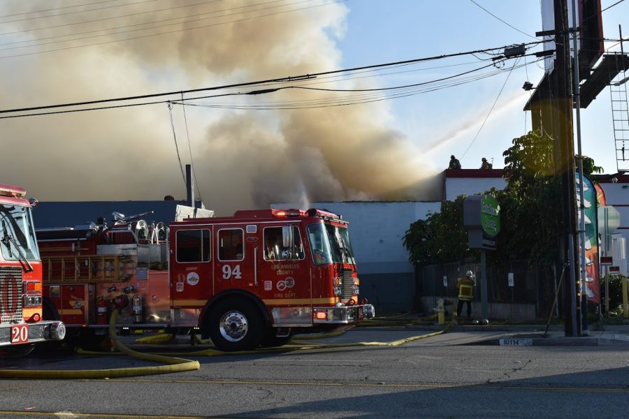 A+storage+facility+in+Bellflower+erupted+into+flames.
