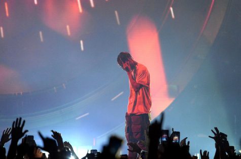Travis Scott performs at Spectrum Center in Charlotte, N.C. on Sunday, March 24, 2019. Scotts performance was part of his Astroworld Tour. (Jeff Siner/Charlotte Observer/TNS)