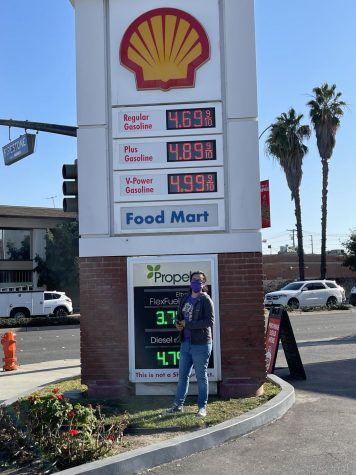 The high gas prices at a local gas station. Prices are causing families to make tough decisions on where to spend their money especially during the upcoming holidays. November 24, 2021 
