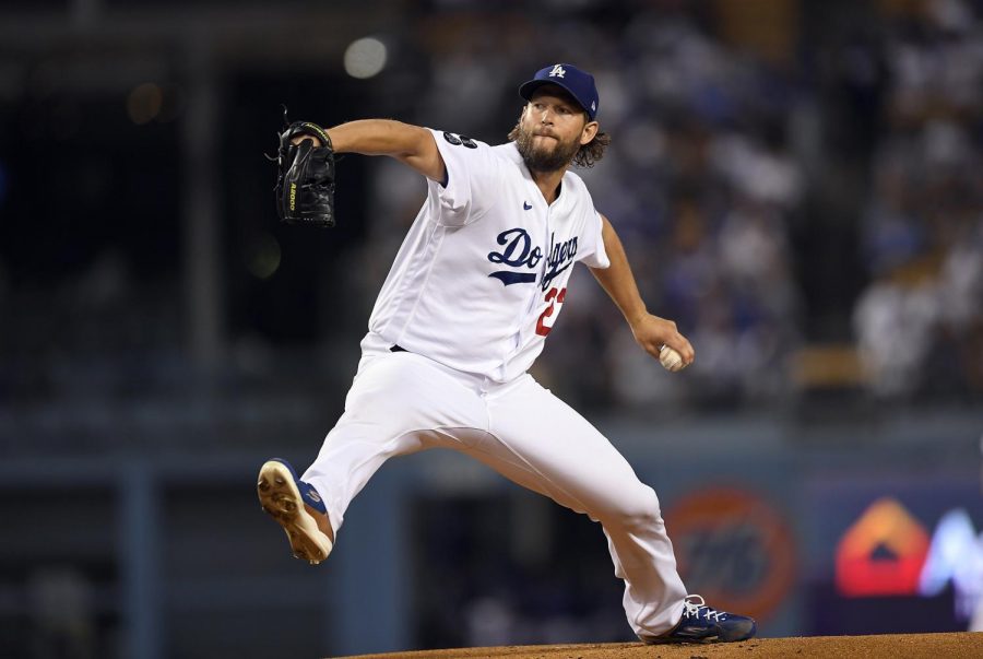 Starting+pitcher+Clayton+Kershaw+%2822%29+of+the+Los+Angeles+Dodgers+throws+against+the+Arizona+Diamondbacks+in+the+first+inning+at+Dodger+Stadium+on+Sept.+13%2C+2021%2C+in+Los+Angeles.+Kershaw+was+activated+from+the+60-day+IL+after+missing+57+games+dating+back+to+July+7.+%28Kevork+Djansezian%2FGetty+Images%2FTNS%29