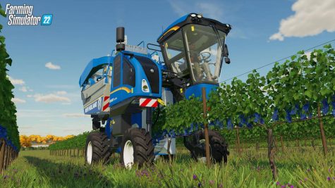 The New Holland Braud is one of FS22s newer vehicles meant specifically for harvesting from vines. Compared to handpicking crops, this bit of machinery is definitely worth getting. Photo credit: Farming Simulator