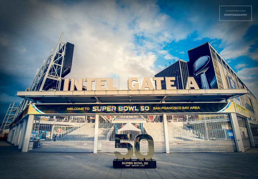 This was a picture of Levi Stadium, where Super Bowl 50 was held. In 2016, the Broncos were playing against the Panthers. 