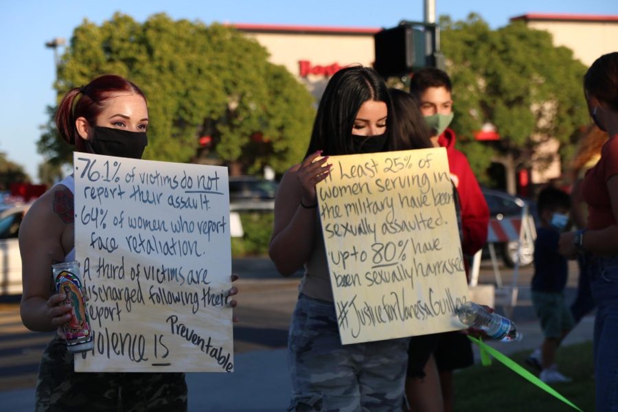Community+members+express+their+grief+and+show+their+support+at+a+vigil+held+for+Vanessa+Guillen+held+in+Downey+in+2021.+Many+who+attended+the+vigil+shared+that+they-+or+family+members-+are+active+duty+service+members.+