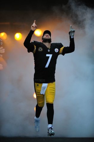 This picture was taken when Ben Rothlisberger came out of the tunnel during the 2018 NFL season. This image was taken by Brook Ward and had Roethlisberger pointing in the air (pointing to god).