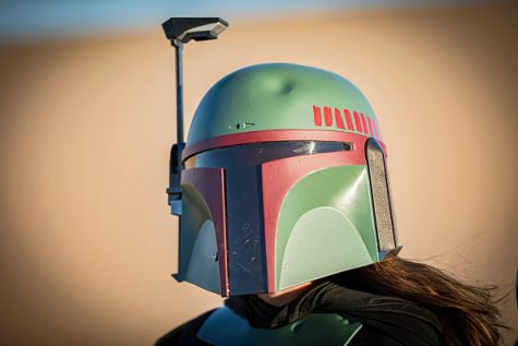 WINTERHAVEN, CALIFORNIA - FEBRUARY 21: Star Wars cosplayer Lisa Lower as Boba Fett poses for photos at Buttercup Sand Dunes on February 21, 2021 in Winterhaven, California. (Photo by Daniel Knighton/Getty Images)
