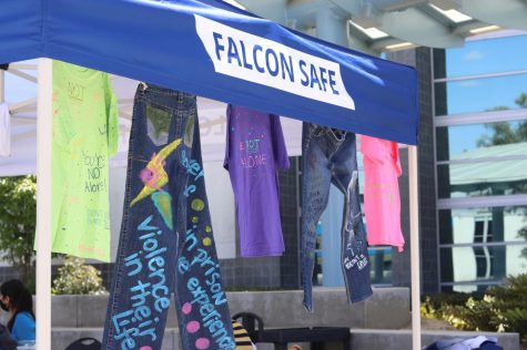 Falcon Safe, the College's prevention program for sexual assault and violence, partnered up with the Clothesline Project to bring awareness to victims and survivors.