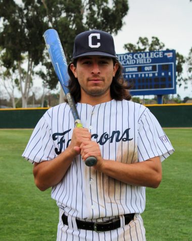 Sophomore shortstop, No. 15, Andy Vega poses after playing LBCC at Kincaid Field on March. 31, 2022