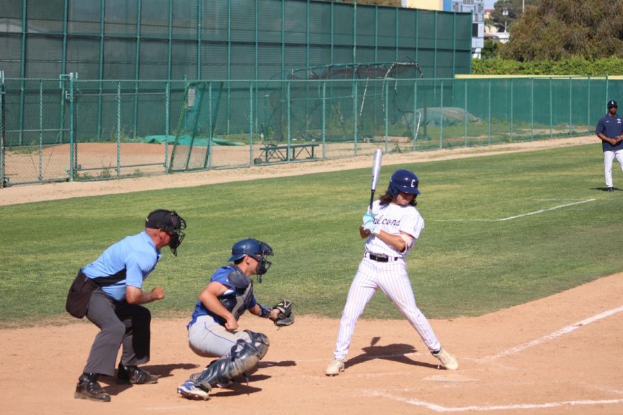 The Falcons were completely out played by Oxnard in big defeat. The dugout had no chance with having only four hits. Photo credit: Alfredo Menjivar