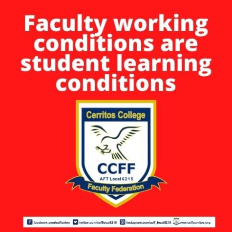 This is an image of a Zoom Profile Picture that is recommended to show your support for CCFF. The text explains that faculty conditions also affect students, which faculty working conditions are an article in the proposed contract.