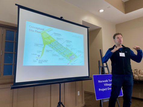 Norwalk consultant gives brief PowerPoint overview about the new development plan for the Norwalk Transit Village. 