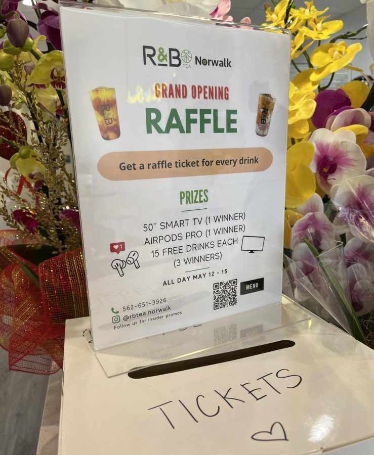 R&B Tea is holding a raffle for a TV, a pair of Airpods Pro and free boba in light of its grand opening. 