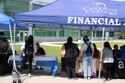 This is an image of some of the students who took place during the annual job fair, which was located on the Liberal Arts Sidewalk. Photo credit: Samuel Chacko