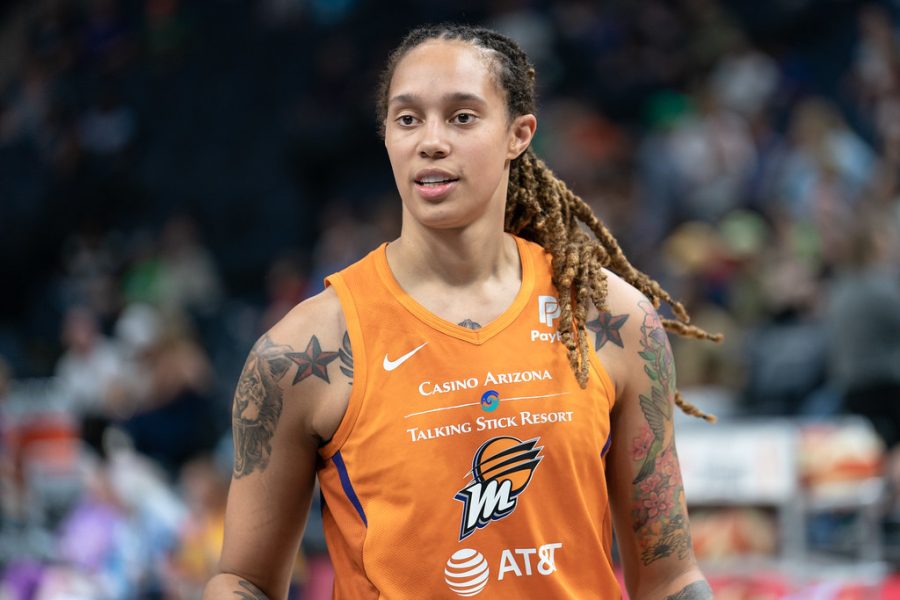 Brittney+Griner+is+an+WNBA+player+who+plays+for+the+Phoenix+Mercury+and+this+photo+was+taken+when+the+Mercury+were+playing+the+Minnesota+Lyn+on+July+of+2014.+