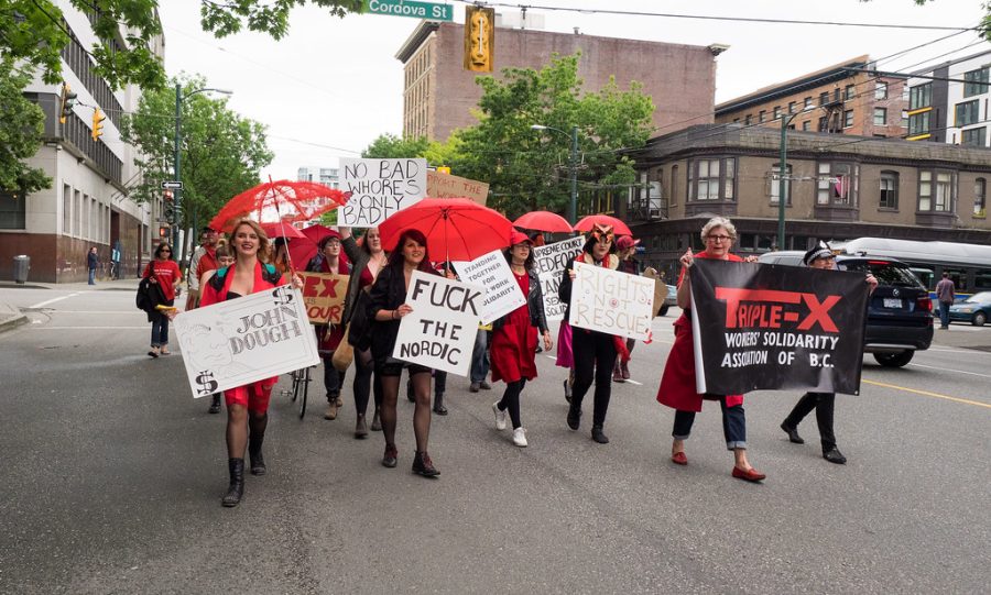 Marchers Cross Cordova St.