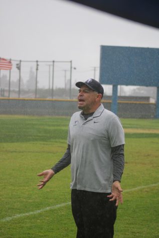 Head Coach Benny Artiaga frustrated