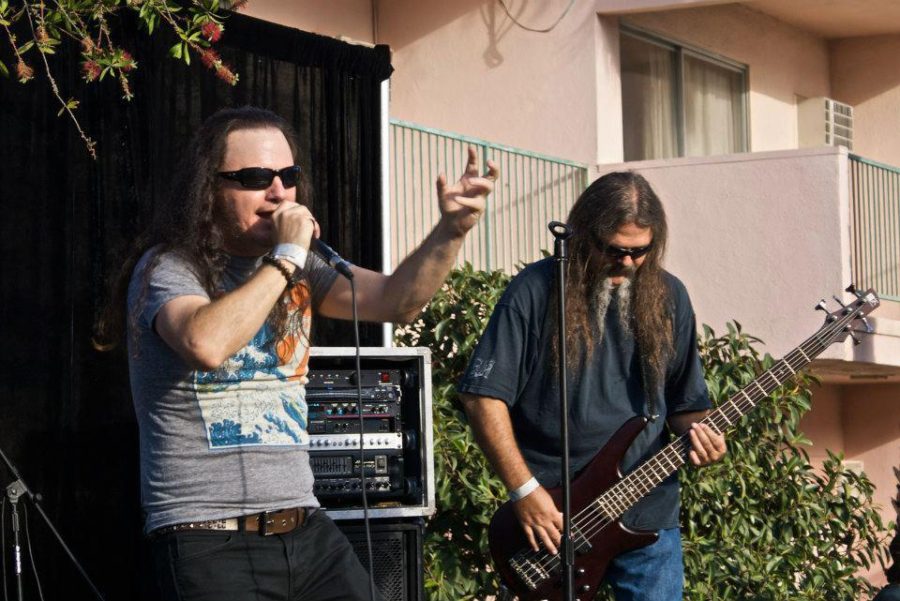 Professor Mark Abbruzzese (left) teaches Anthropology here at Cerritos College during the week, but at night rocks out with two of his bands. Abbruzzese’s band “Ghost Electric” was recently signed with Wright Records. 